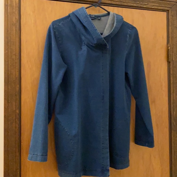 J. Jill Jackets & Blazers - EUC JJill denim hooded coat size small